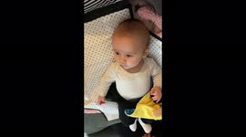 Watch this baby says hi at 2 months old