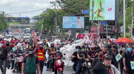 Thousands of protesters march through Thai capital Bangkok