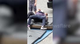 Behind the scenes footage of fight scene rehearsals of the second season of Hulu’s Wu-Tang: An American Saga