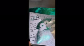 Talented California artist uses foil transfer to make amazing print of baby penguin