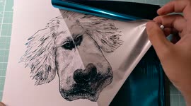 Talented California artist uses foil transfer to make amazing portrait of dog