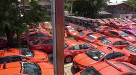 Thousands of taxis rusting in junk yard during Covid-19 pandemic in Thailand