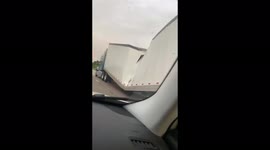 US motorist confused as she overtakes extremely damaged truck driving on highway