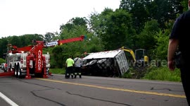 Triaxial Dump truck Rolover, Mount Carmel Township, Pennsylvania