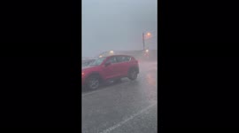 Driver caught in severe storm as a tornado warning was issued for portions of central New Jersey