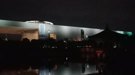 NIGHT SCENE OF NATIONAL MUSEUM OF KOREA IN YONGSAN, SEOUL, SOUTH KOREA SHOT ON 1 AUG 2020