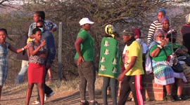 Supporters surround the home of Jacob Zuma as arrest date nears