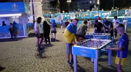 Atmosphere in Rome, Italy during England vs Ukraine match