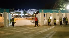 Fans leaving the stadium after England vs Ukraine match