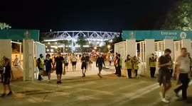 Fans leaving Rome stadium after England vs Ukraine match
