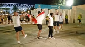 Fans leaving Rome stadium after England vs Ukraine match