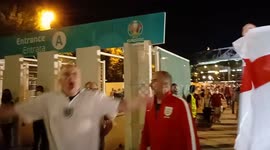 Fans leaving Rome stadium after England vs Ukraine match