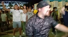 Fans leaving Rome stadium after England vs Ukraine match