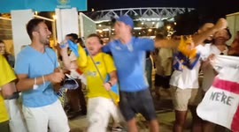 Fans leaving Rome stadium after England vs Ukraine match