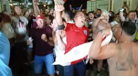 Fans leaving Rome stadium after England vs Ukraine match