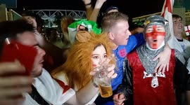 Fans leaving Rome stadium after England vs Ukraine match