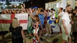 Fans leaving Rome stadium after England vs Ukraine match