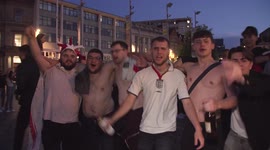 Best and worst of England fans as some sing, others throw bottles and bins in Nottingham