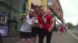 England fans watch game against Ukraine at pub in Nottingham