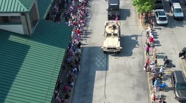 Drone Footage of Small-town 4th of July Parade - Perfect for Film Intro