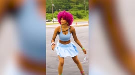 Mesmerising footage shows a skater creating a chalk drawing - with her skates!