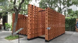 Brick pavilion displayed at Bangkok Design Week in Thailand