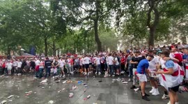 England fans gathered in West End targetting cinema with bottles