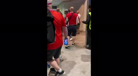 England fan gets escorted after trying to enter Wembley stadium WITHOUT a ticket 1/2