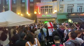 Italian and English fans confronted ioutside Bar Italia