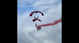 Parachutists show support to England in spectacular aerial display