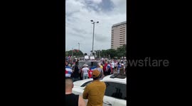 March in support of Cuba democracy movement in Houston, TX, US