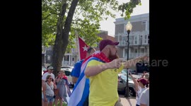 Cuban Americans protest in New Jersey, US