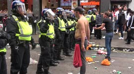 Drunk England fans fill the streets of central London as England face Italy in the Euro 2020 Final