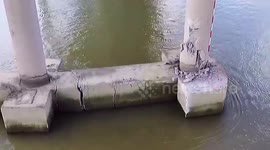 Boat detained after crashing into bridge's pier in southern China