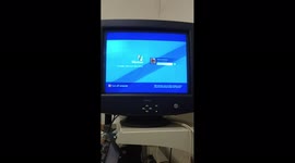 Scanning motion of a CRT computer monitor running windows xp