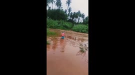 Man who tried to cross the flooded river was washed away in South India