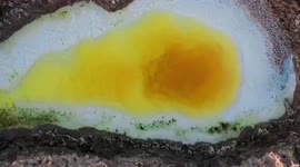 Bizarre yellow spring pools in China resemble huge fried eggs