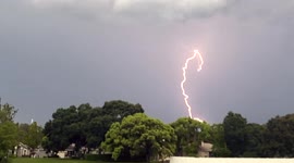 Slow Motion Lightning Strike captured at 240FPS showing the complexity of a what appears to be a single strike