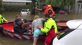 Netherlands: Firefighters rescue stranded people after massive flooding