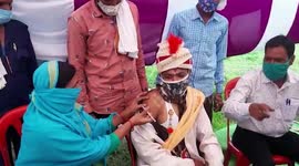Groom and his guests get vaccinated before wedding in central India