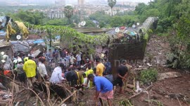 17 Dead in a Compound Wall Collapse In The Chembur Area Of Mumbai, India