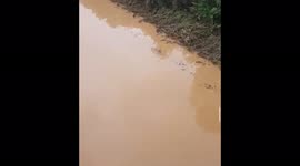 Highway after environmental disaster In Germany
