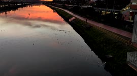 Sunset with dazzling color in São Paulo, Brazil