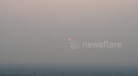 Drone Video Shows Stunning Smoke Filled Sunset in Pennsylvania