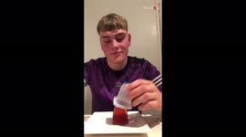'UK Boy Tries to Suck Up a Full Jelly Pot at Once... TRIES!'