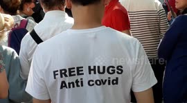 Anti health pass demo at the Senate. 22july2021. Paris