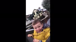 From Joy to Horror in seconds… Toddlers First Rollercoaster Ride