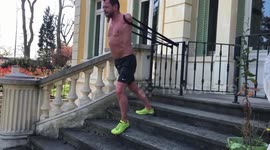 Man who underwent world’s first double arm transplant can now flex his biceps