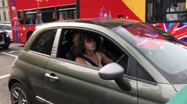 Angry motorist loses her temper at anti-lockdown protesters blocking the road