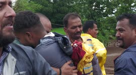 Villagers cry for deaths and damages caused by devastating landslide in Raigad district, India